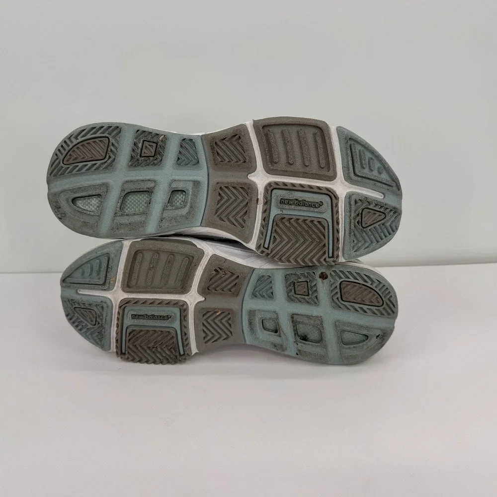 New Balance 855 Women's 8 Roll Bar White Blue Leather Walking Shoes - Picture 11 of 13